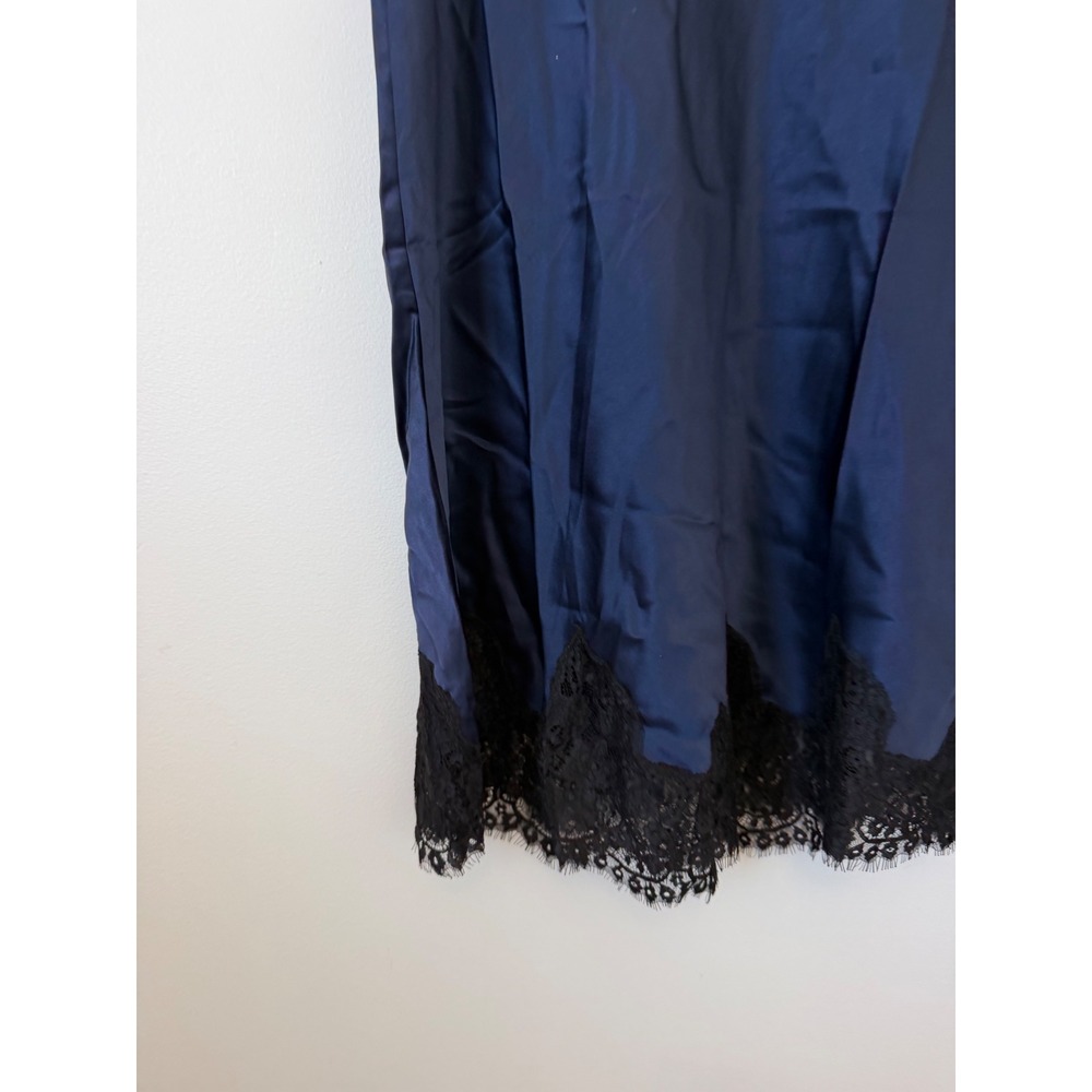 Reformation Carolina Lace Trim Silk Midi Skirt – Navy – Women's XL – NWT - Picture 3 of 6